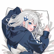HOLOLIVE VTuber Gawr Gura 2D Life-Size Cushion: Single Dorm Thigh Pillow Cover