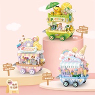 Loz Micro Particles Building Block 8854-8856 Ice Cream Dessert Street Car Street Scene Ornament Gift