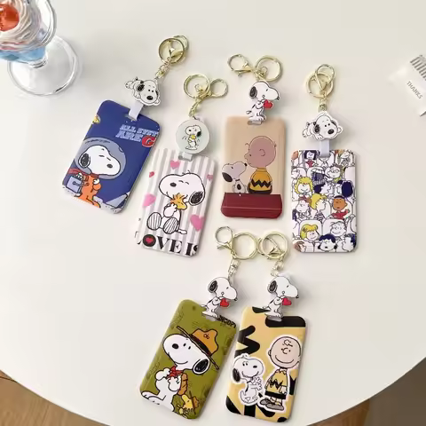 New Snoopy Expansion Sleeve Cartoon Bus Meal Card Pick-up And Drop Off Badge School Badge Easy To Pu
