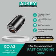 Ukey Car Charger 30W USB & Type C 2 Port Aluminum Alloy Mini PD Fast Charging Samsung Car Charger ip