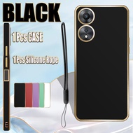 For OPPO A58 5G A58x 5G A78 5G Case Luxury Electro plating Soft Phone Case with Silicone Lanyard