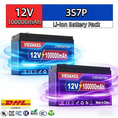 VIEDAKES Brand New 3S7P 12V 100Ah LiFePO4 18650 Battery Pack Power Bank Non-Toxic for Eco-Conscious 