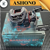 รอกเบสทรงหยดน้ำ ASHINO BASSMAX 200/201 (5+1BB) มีเสียงเวลาปลาลาก หมุนลื่น รอกเบสตีเหยื่อปลอม รอกตกปลา บอกเบส