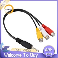 3.5mm Male Plug to 3  Female Audio Video AV Cable 22cm