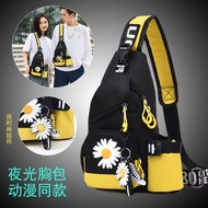 Sling bag men.crocs.coach handbag. Korean Version Of Piku Men's Chest Bag Korean Version Personality Casual Small Backpack Sports Cross Bag Fashion Trend Shoulder Diagonal Bag