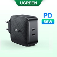 UGREEN 66W 2 Ports PD USB C Wall Charger Fast Charger Power Adapter for iPhone 14 13 12 11 Pro Max