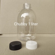 Chubby Bottle 1 liter / Kale GENDUT 1000 ML PET Plastic Bottle (Kale cap)