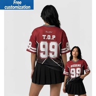 2026 Women's Kpop Group T.O.P 99 Football Jersey Breathable Mesh Short Sleeve Casual Streetwear Kpop