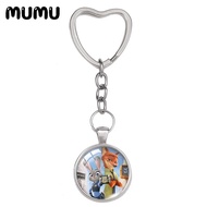 【Worth-Buy】 2021 New Zooia Heart Keyring Judy And Nick Keychain Glass Dome Cabochon Jewelry S Children