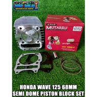 MUTARRU HONDA WAVE125 68MM SEMI DOME PISTON CYLINDER BLOCK SET
