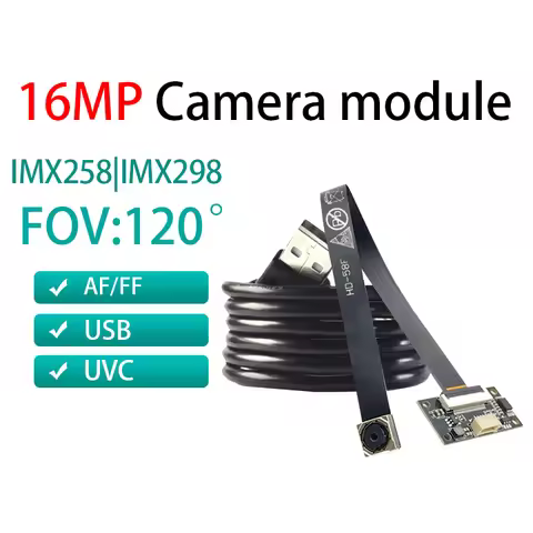 16MP 4K USB Camera Module CMOS IMX258 AF/FF 120 Degree 30FPS Wide Angle MJPEG IMX298 for Digital Cam
