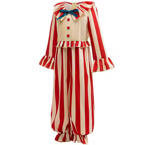 Kid Clown In A Cornfield Cosplay Costume Girls Boy Clown Jumpsuit Halloween Party Costume