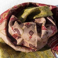 手工縫紗麗布絲巾/絲綢刺繡圍巾/印度絲綢刺繡絲巾-英國風花朵