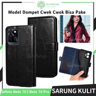 Infinix Note 10 Pro Sarung Kulit Dompet Flip Cover Leather Case Casing