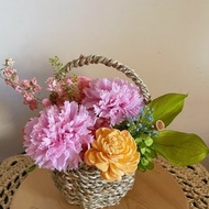 【永生花禮】粉色康乃馨永生花籃/永生花禮/祝賀花禮