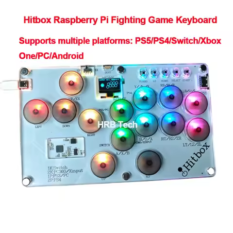 RGB Arcade Fighting Game Hitbox Keyboard Arcade Fightstick Controller For PS4/PS5/Switch/XBox Arcade
