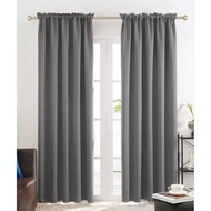 Rod Pocket Curtain (non-ring)Geena Plain 5.8ft/6.8 ft-sold per piece Door/Window Curtain Mariya