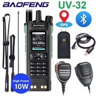 Baofeng UV-32 GPS 10W Multi-Band Long Range Two Way Radio Bluetooth Programming Walkie Talkie