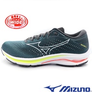 Mizuno J1GC-210401 藍綠 超寬楦全新波浪片設計慢跑鞋/RIDER 25/有13號/ 114M