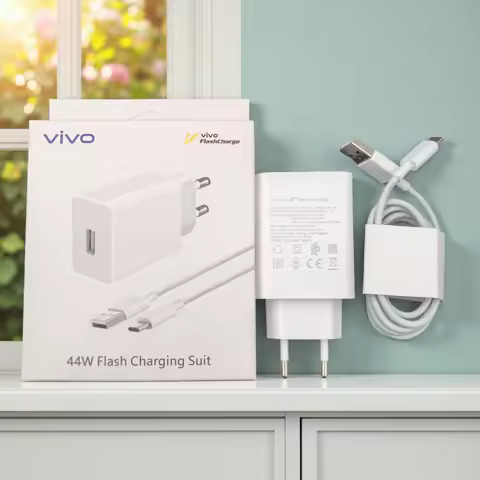 Original Vivo 44W Fast Charger Suit EU FlashCharge 2.0 Adapter Type C Cable For Y77 V25 X70 X60 S12 