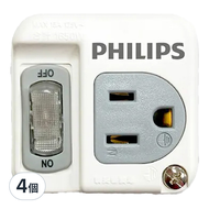 PHILIPS 飛利浦 節能開關 1開1電腦壁插 CHP3010W/96 CHP3010W  白色  4個
