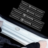 4PCS/1set Car Door Threshold Protector Transparent Decorative Badge Stickers For  Toyota Yaris Corol