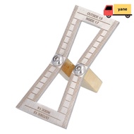 YANE Dovetail Jig Guide, Stainless Steel with Scale Dovetail Marker, 1:5/1:6/1:7/1:8 Slopes Brass wi