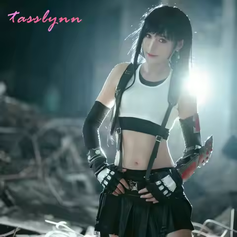 Tifa Lockhart Costume Anime Game FF7 Adult Women Final Fantasy VII Skirts Cosplay Halloween Anime Co