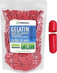 Capsules Express- Size 0 Red Empty Gelatin Capsules 500 Count - Kosher and Halal - Pure Gelatin Pill
