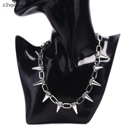 z2vpeu New Spike Rivet Punk Collar Necklace Goth Rock Biker Link Chain Choker Jewelry PH