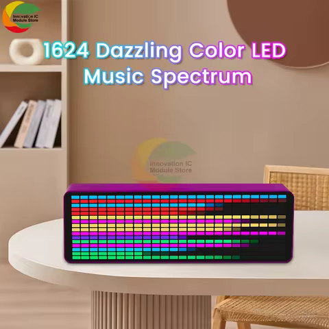 Dazzle Color RGB Music Spectrum Display LED Pickup Ambient Light Electronic Clock Sound Control Spec