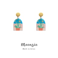S925 Potted Plant Geometric Earring • Dangle Earring • Statement Earring