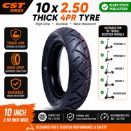 CST 4 Ply 10x2.5 inch Outer Tire for Dualtron/SW3/P2/SW2/INOKIM CST轮胎10x2.5电动滑板车外胎Tayar Luar CST 10x