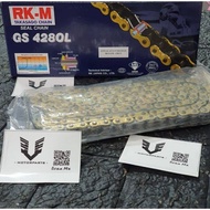RKM Super Heavy Duty Gold Chain 428 Oring Chain 428 132L/122L GS428OL RS150/LC135/Y15ZR/RFS Rantai E