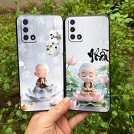 Case for oppo a74 / a94 / a95 / a96 4g printed with calligraphy of peace, mind, peace / flexible cov