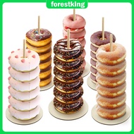 6 Pcs Donut Stand Holder for Dessert Table Wood Donut Holder Reusable Donut Display Stand Detachable