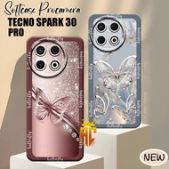 Tecno Spark 30 Pro 4G 2025 Softcase Prokamera Silicone Butterfly Motif Beautiful Frame - Tecno Spark
