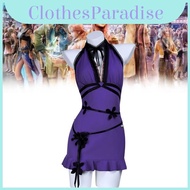 Tifa Lockhart Cosplay Costume with Purple Dress for Role Play Events