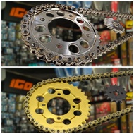 Osaki Lucky Gold Revo Chrome Chain and sprocket Set Sniper150 / Rs150 / Raider150 (2in1)