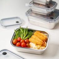 BROS Container SUS304 Click-In-2 Microwave-Safe Stainless Steel Food Container | Meal Prep Container