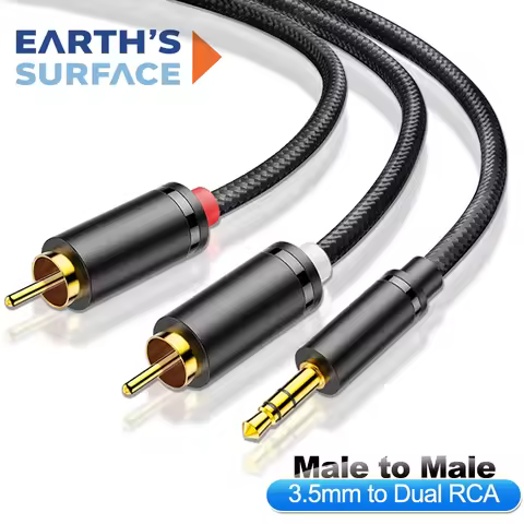 RCA Audio Cable Jack 3.5 to 2 RCA Aux Cable 3.5mm Jack to 2RCA Male Splitter Audio Wire for TV PC Am
