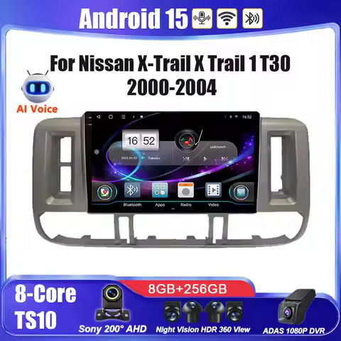 Android 15 Car Player Stereo For Nissan X-Trail X Trail 1 T30 2000-2004 Multimedia GPS Auto Radio DV