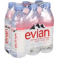 Evian Water 6 Bottles 500ml