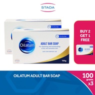 Oilatum Adult Bar Soap 100g (Buy 2 Get 1 Free) - cleansing & moisturizing soap for dry and sensitive