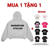 [Buy 1 Get 1 Free] Hoodie Whenever Basic Zip-Up Form Boxy Local Brand Unisex