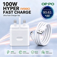 OPPO 100W 80W Super Fast Charger VOOC Adapter USB-C 10A Fast Charging Cable UK Standard Set OPPO Rea