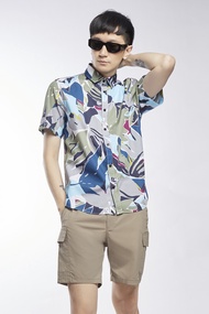 ESP เสื้อเชิ้ตฮาวายลายกราฟิก ผู้ชาย | Graphic Print Hawaiian shirt | 03808