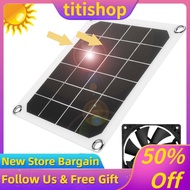 titishop Solar Panel Exhaust Fan Outdoor IP65 Portable for RVs Greenhouses Pet Houses Chicken House 