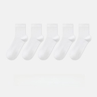THREEGUN | 5 đôi tất cotton thoáng khí chống trượt kháng khuẩn mùa hè cho cặp đôi nam nữ tất dài đến