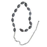 有禮貌穿搭 古著 橢圓 銀幣 美式復古 花卉雕刻 腰鏈